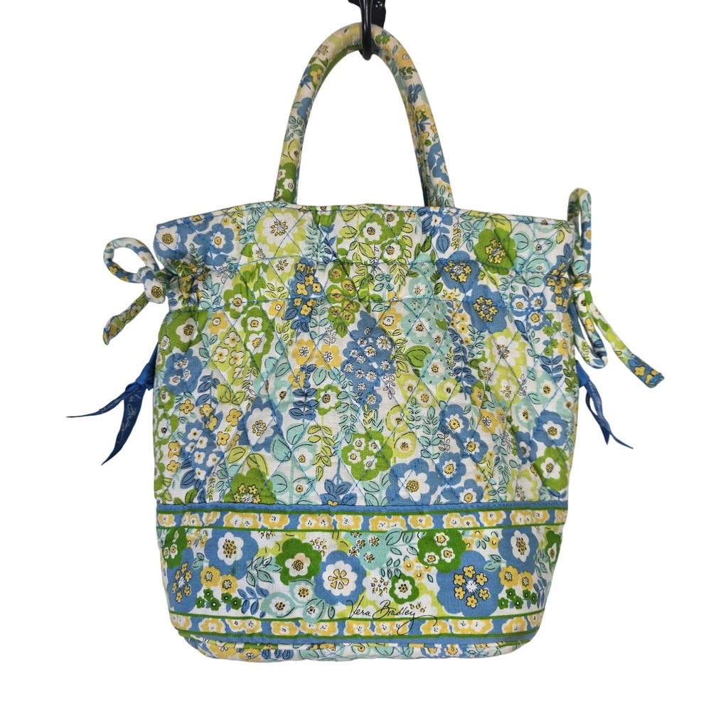 Vera Bradley English Meadow Quilted Floral Tote Bag Cotton Handbag